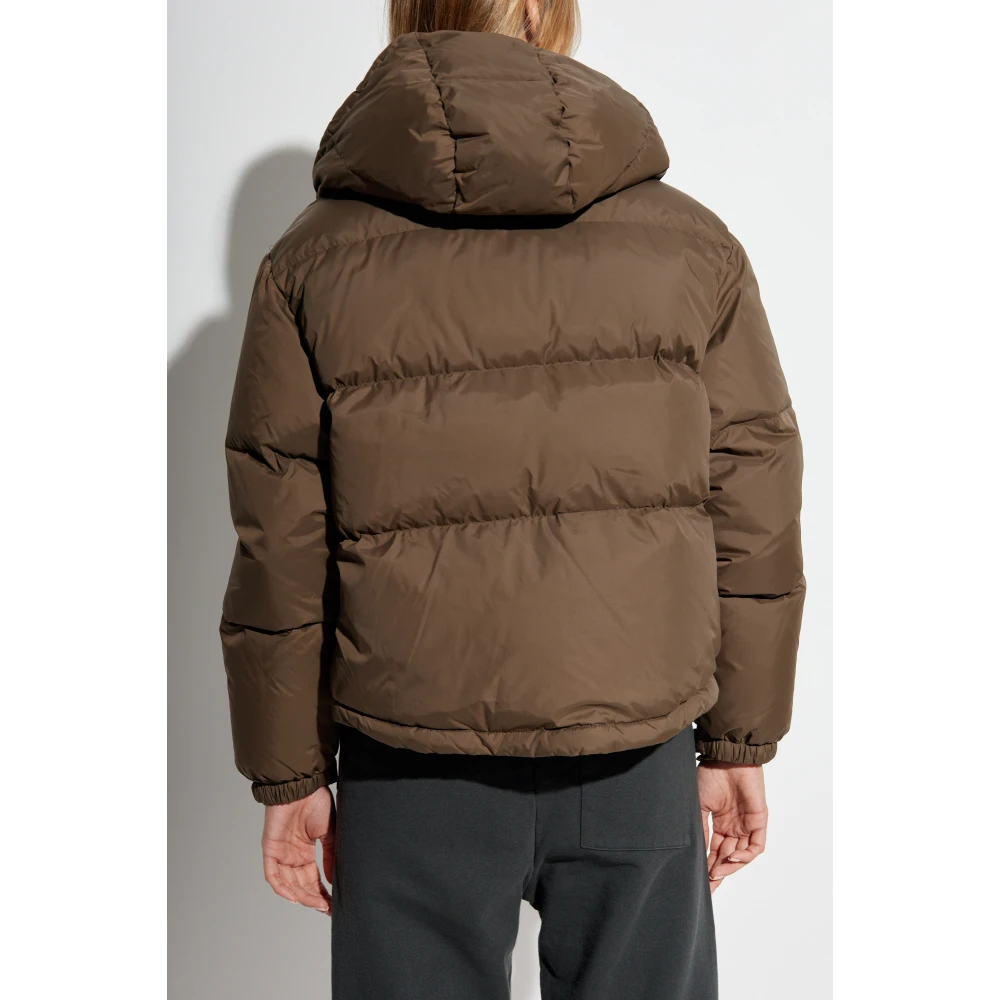 Sporty & Rich Gewatteerde jas met capuchon Brown Dames