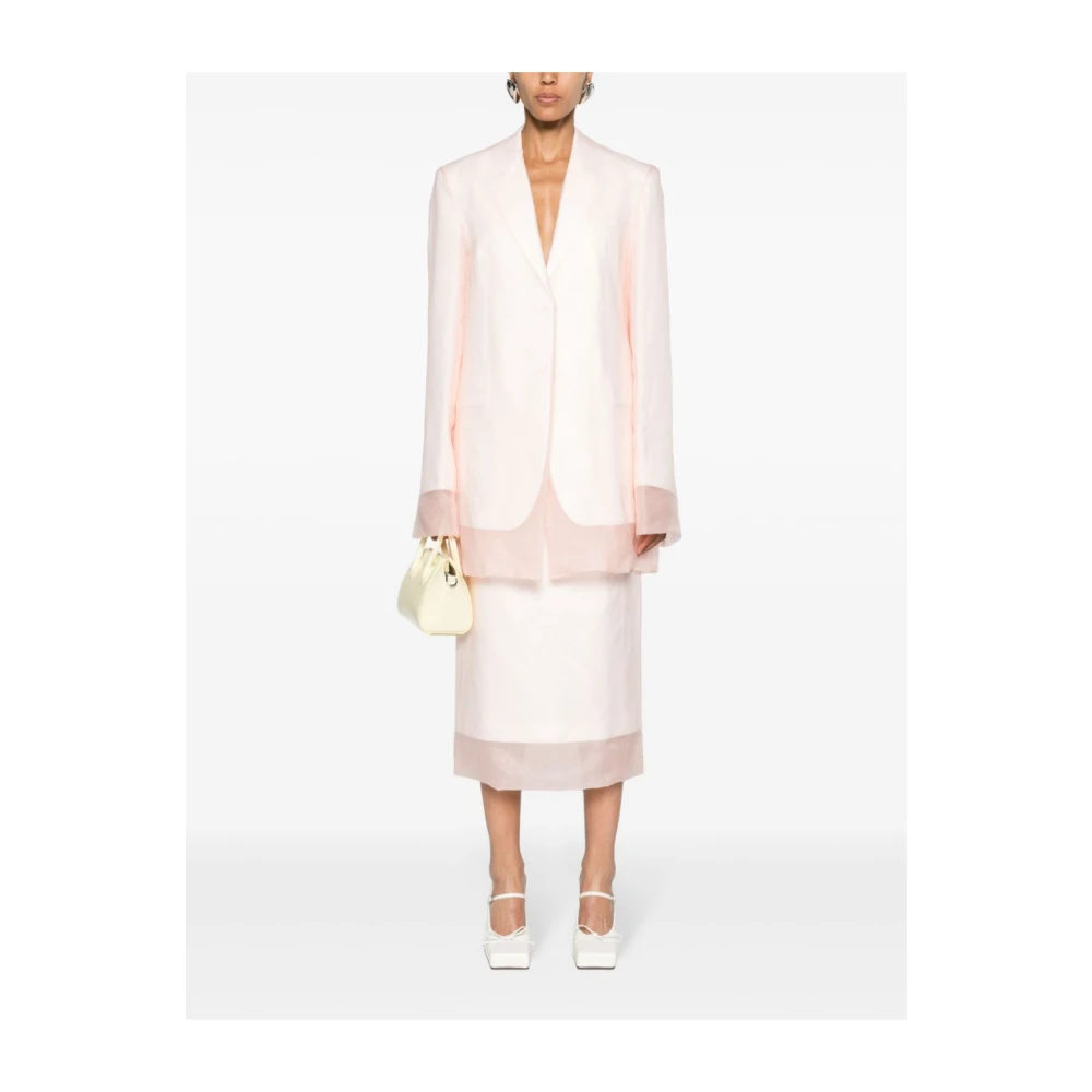 SPORTMAX Gelaagde zijden rok met potloodsilhouet Pink Dames