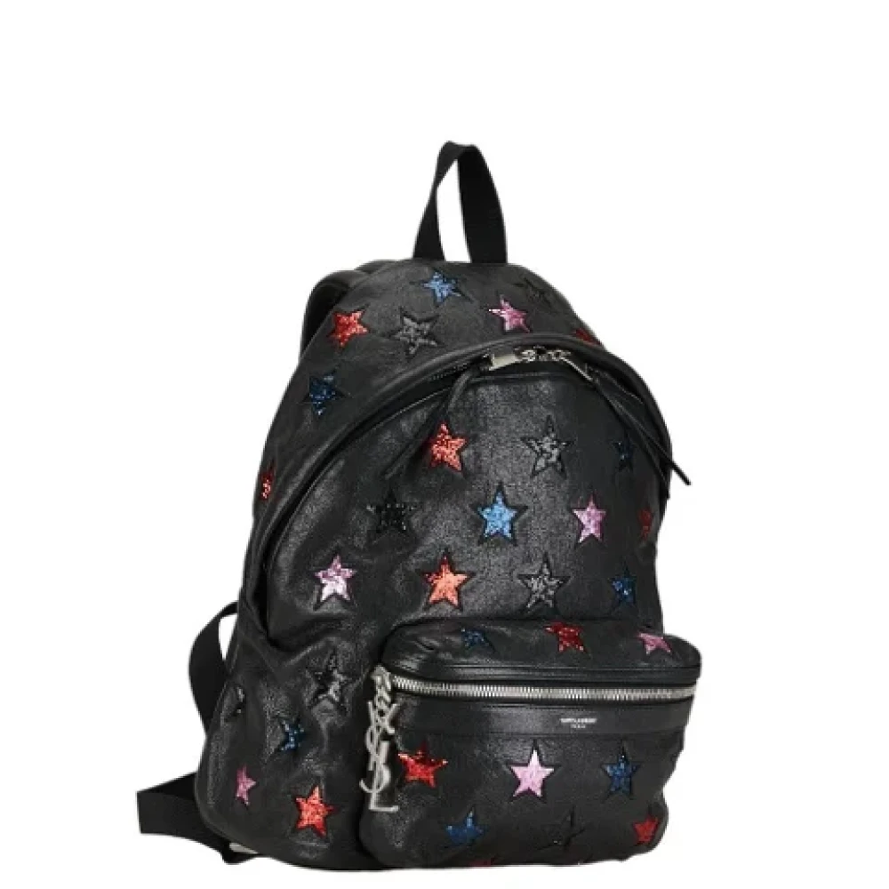 Saint Laurent Vintage Pre-owned Leather backpacks Black Dames