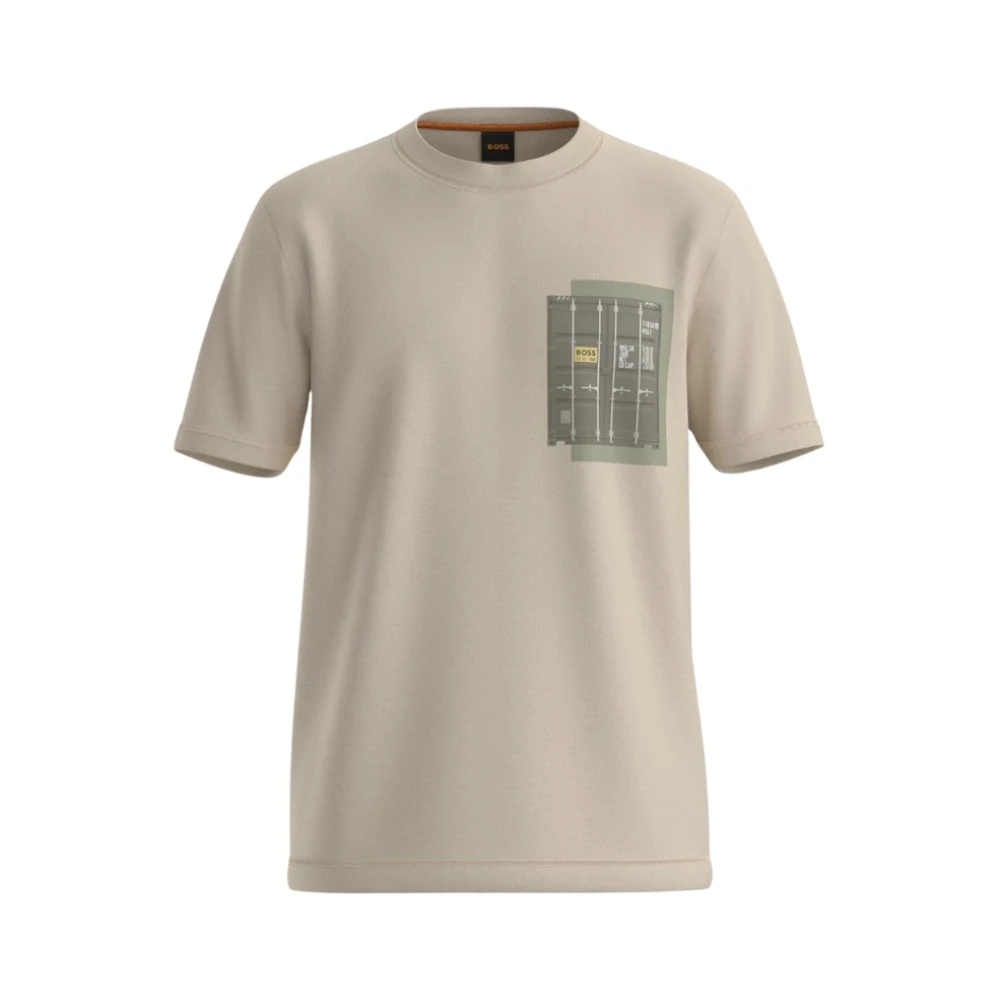 Hugo Men's Beige Te_container T-Shirt - T-Shirts - Xl - Tops