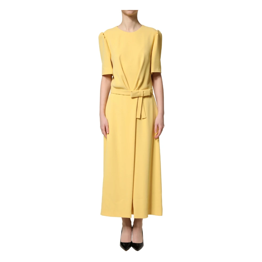 Dolce & Gabbana Yellow Midi Dress - Female - Midi Dresses - S - Dresses