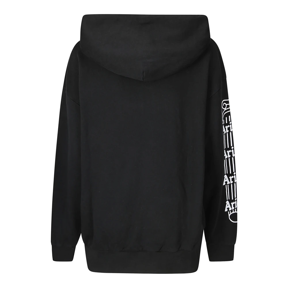 Aries Katoenen sweatshirt met capuchon en logoprint Black Heren