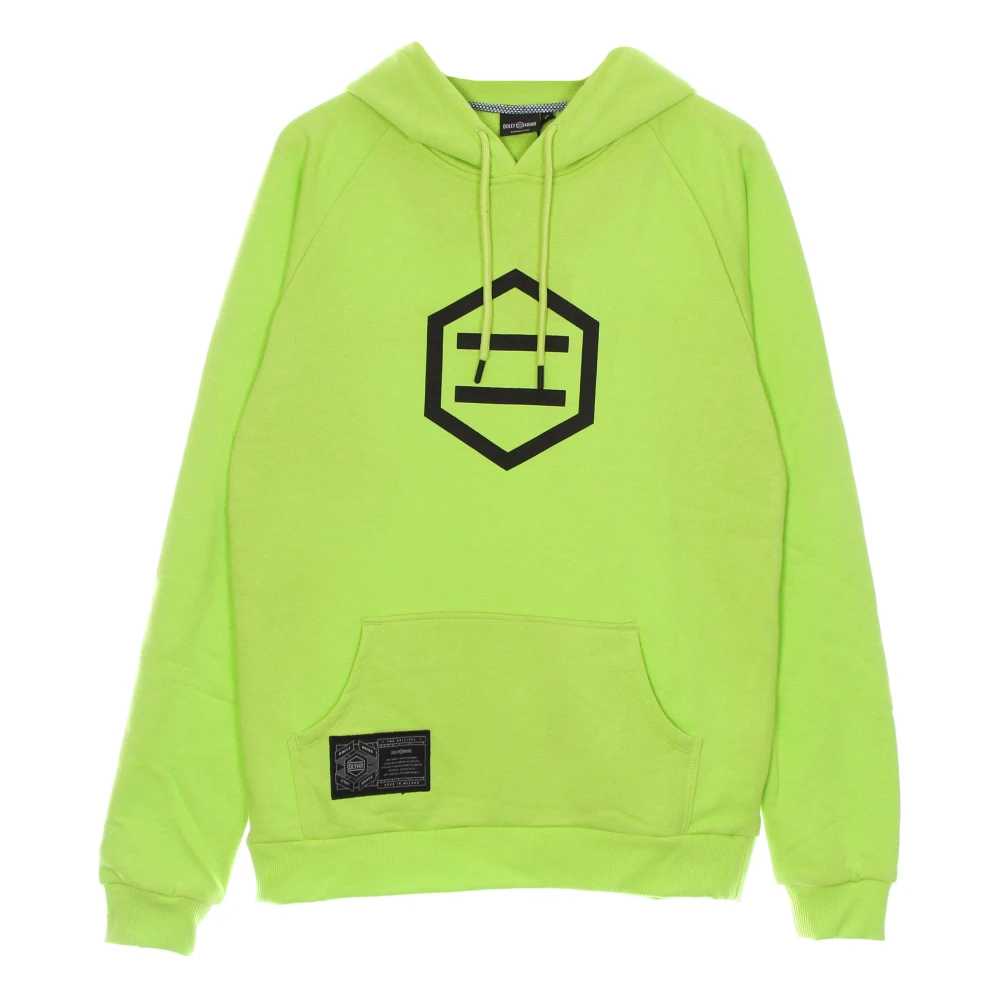 Dolly Noire Men's Green Hoodies, Xl, Logo Hoodie Yellow/Black