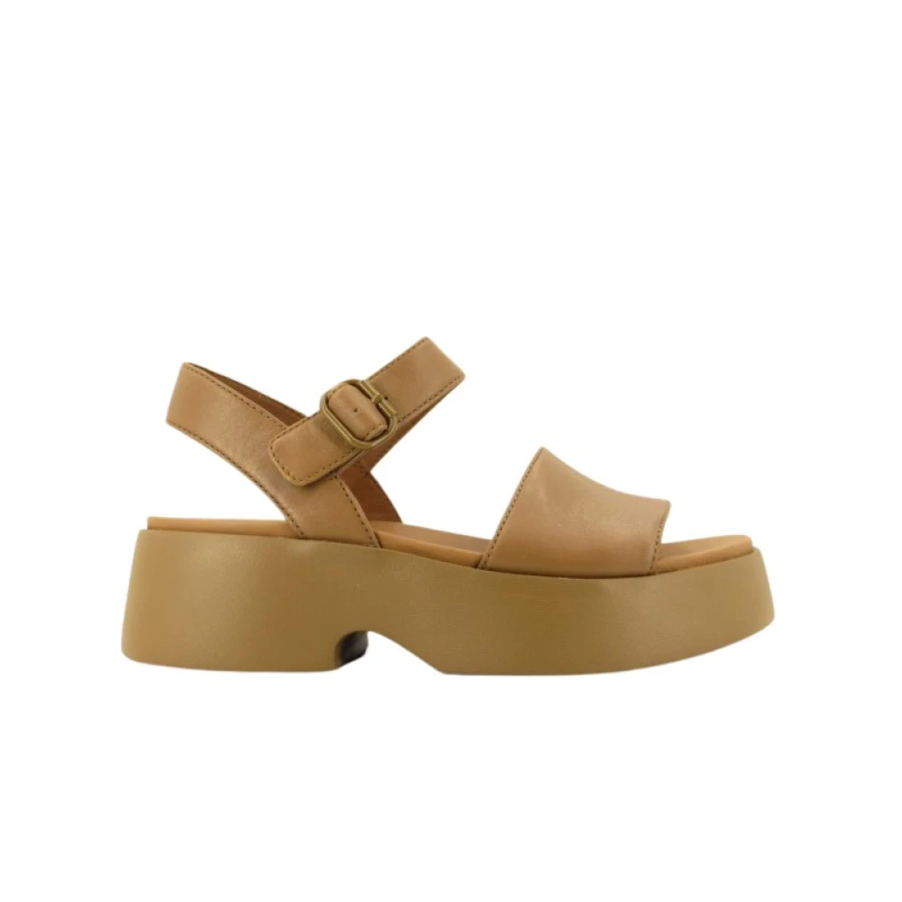 Camper Women's Brown Flat Sandals, 7 Uk, Flat Sandals