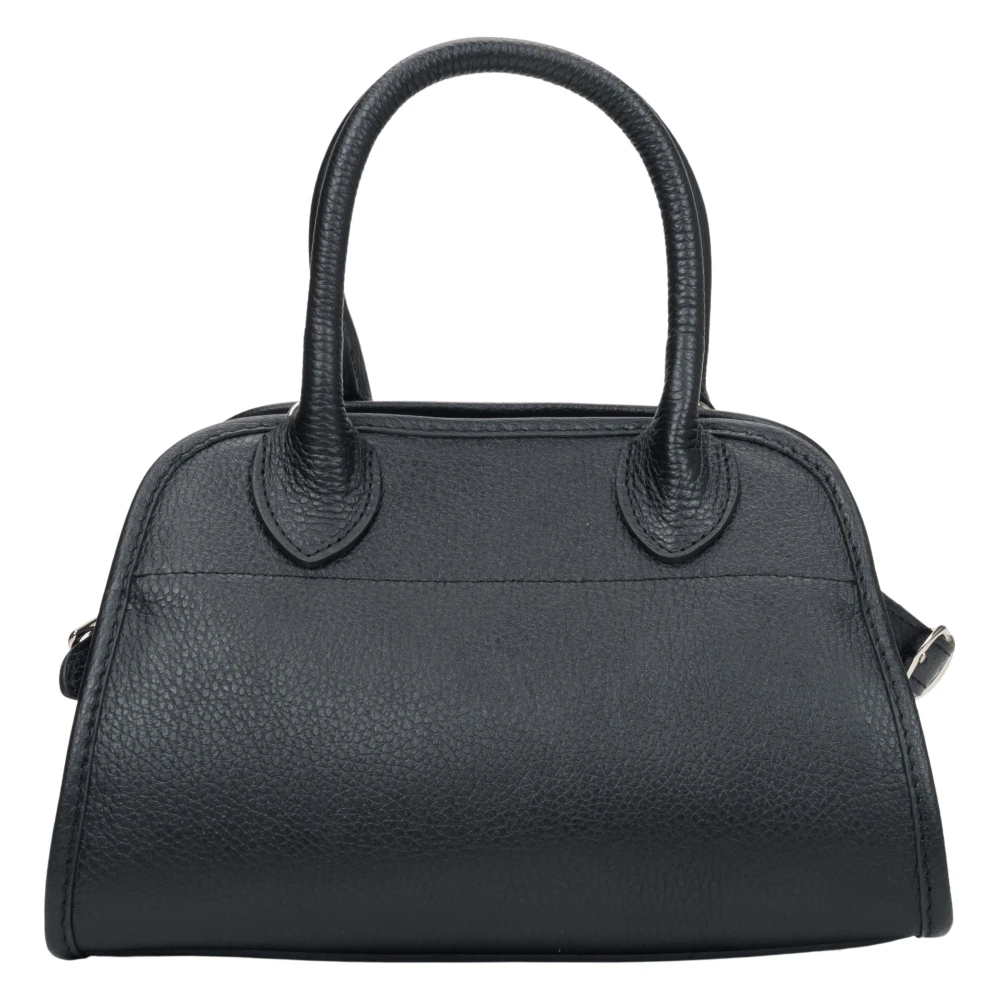 Estro Zwarte Satchel Handtas gemaakt van Premium Italiaans Echt Leer Black Dames