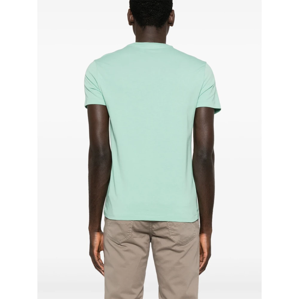 Polo Ralph Lauren Geborduurde Slim Fit Katoenen T-shirt Green Heren