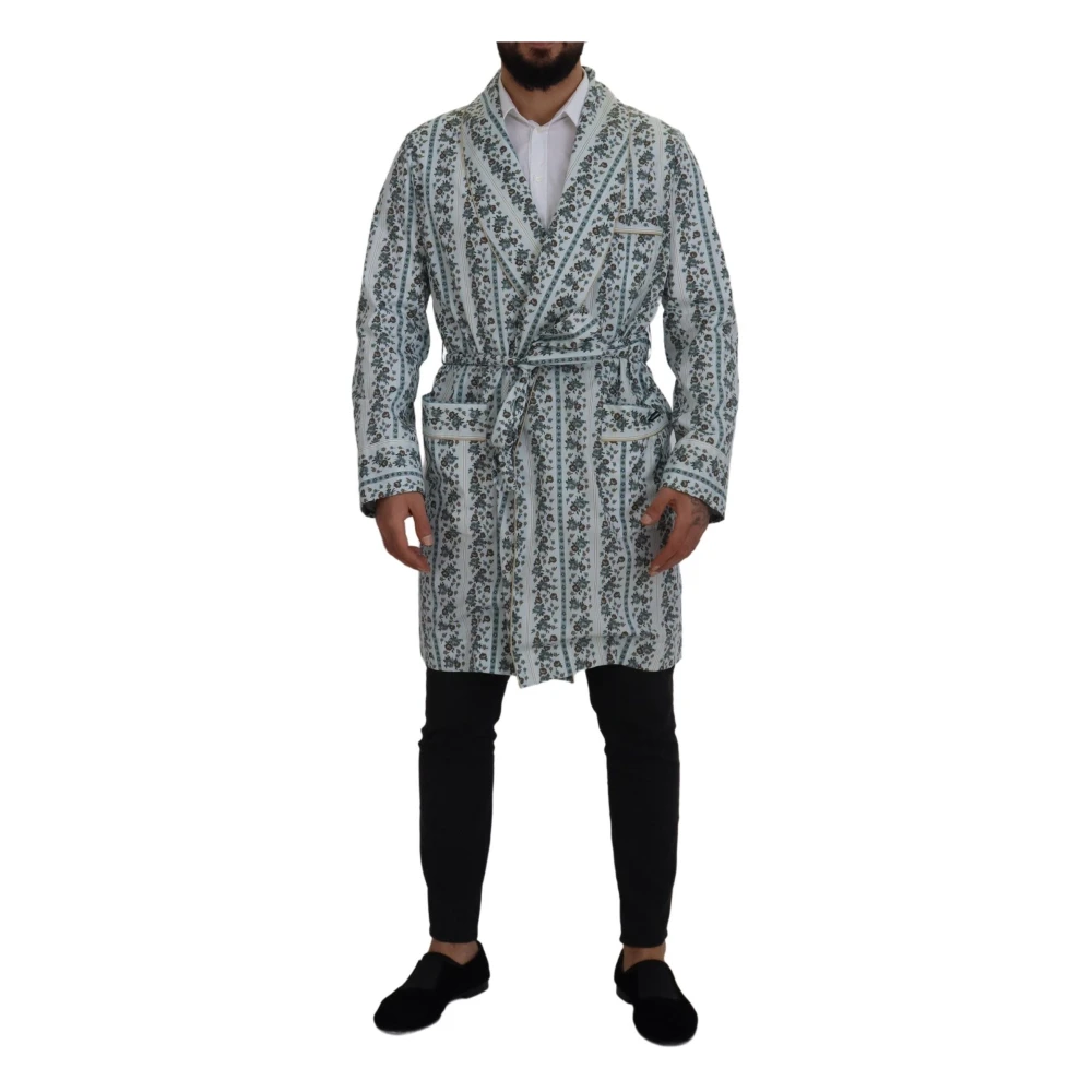 Dolce & Gabbana Men's Multicolor Elegant Floral Cotton Jacket Robe - Robes - M - Nightwear & Lounge