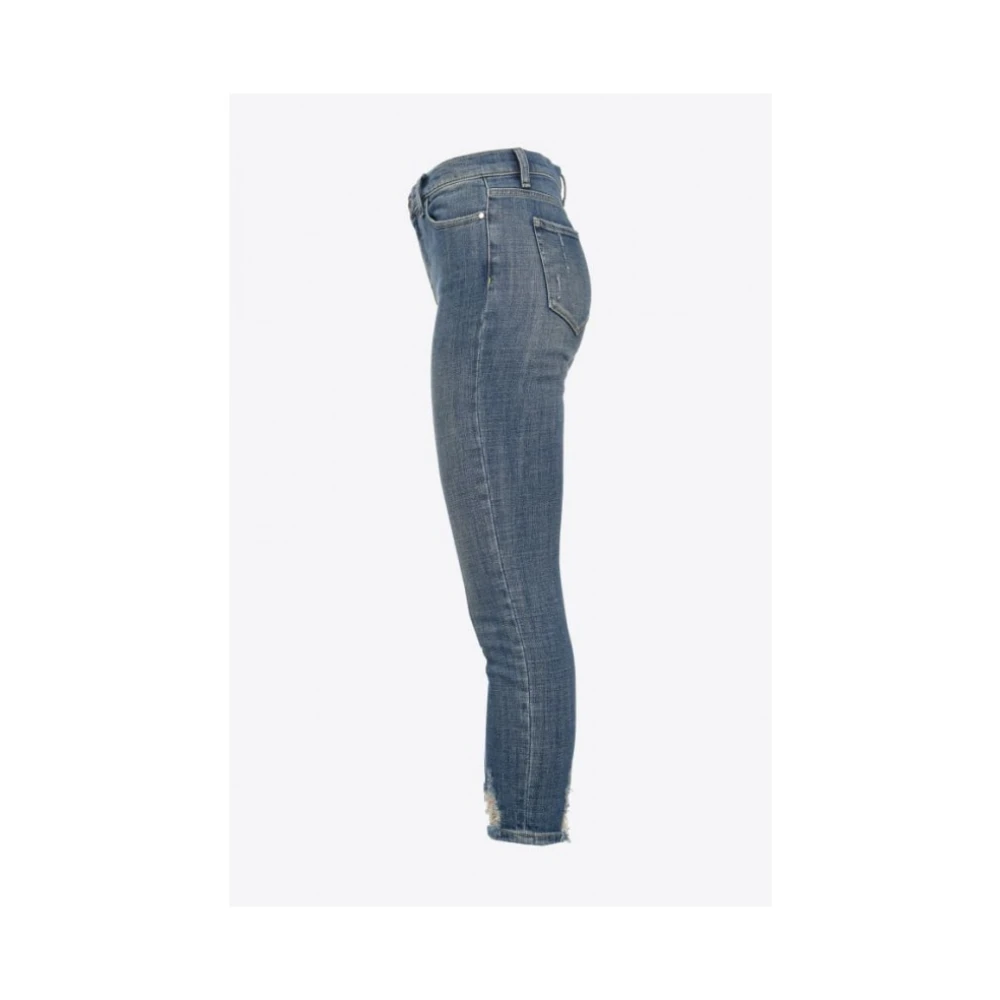 pinko Marineblauwe Skinny Jeans met Gebleekt Patroon Blue Dames