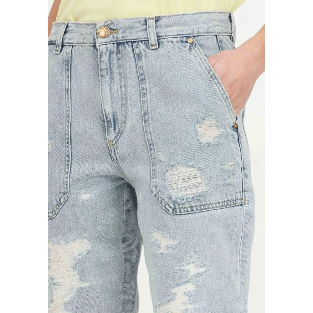 pinko Lichtgewassen distressed denim jeans Blue Dames