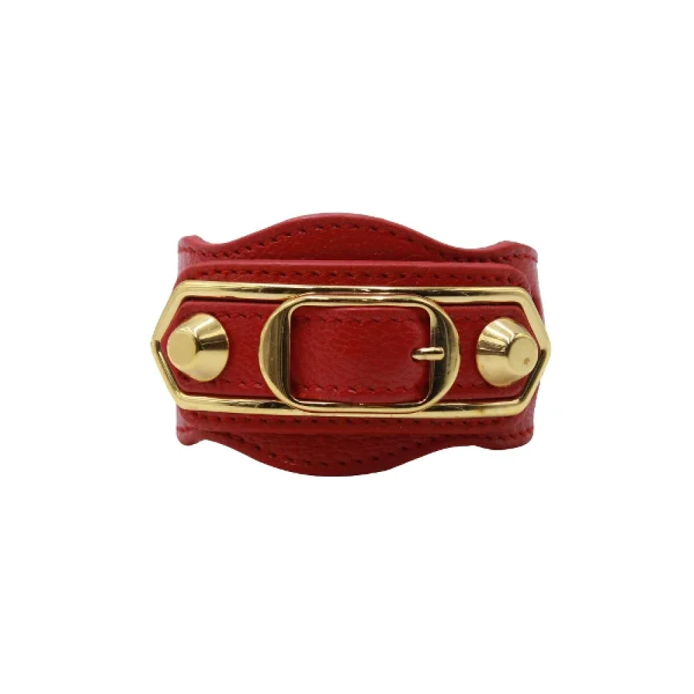 Balenciaga Vintage Pre-owned Läder armband Red, Dam