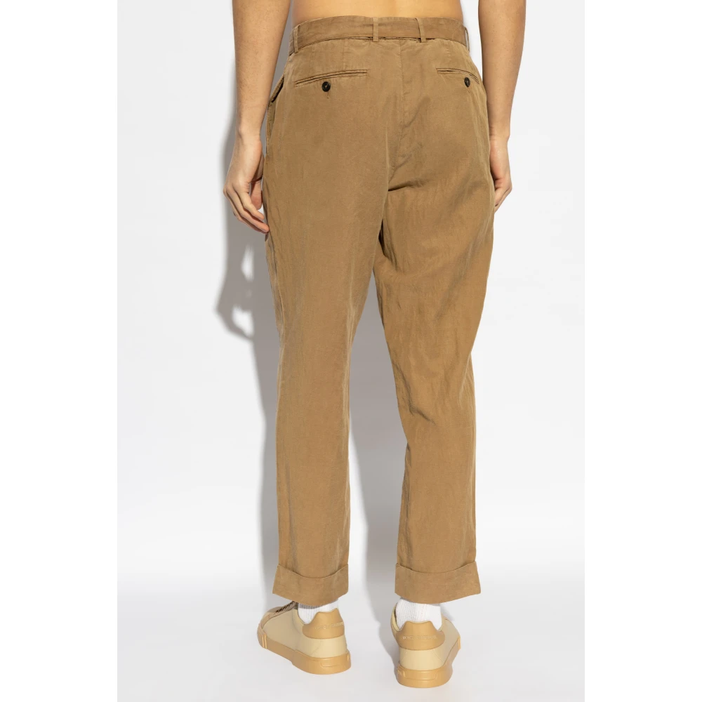 Officine Générale Broek met opgerolde pijpen Beige Heren