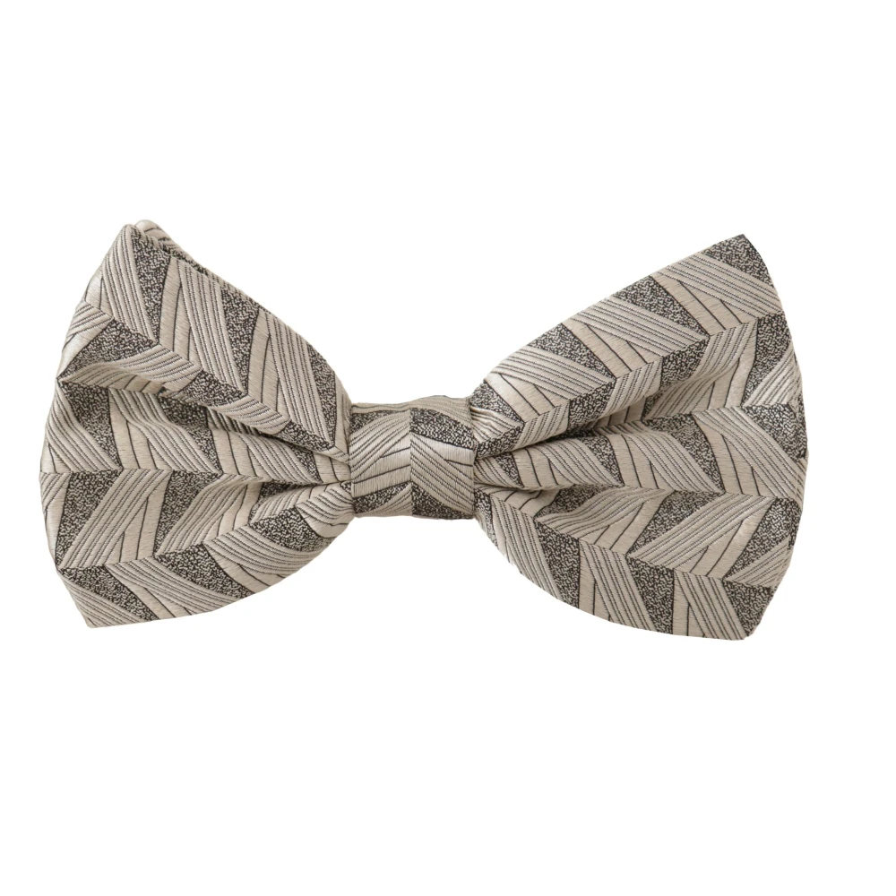 Dolce & Gabbana , Bow Ties, Male, Gray, One Size, Elegant Grey Silk Bow Tie