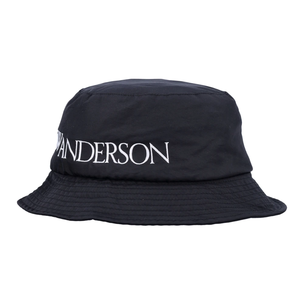 JW Anderson Zwarte Bucket Hat Logo Accessoires Black Unisex
