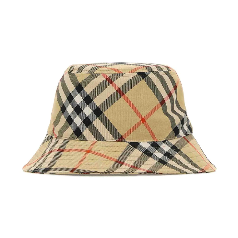 Burberry Kvinno Beige Accessoarer Dam, S, Polyester, Broderad Bucket Hat I Canvas