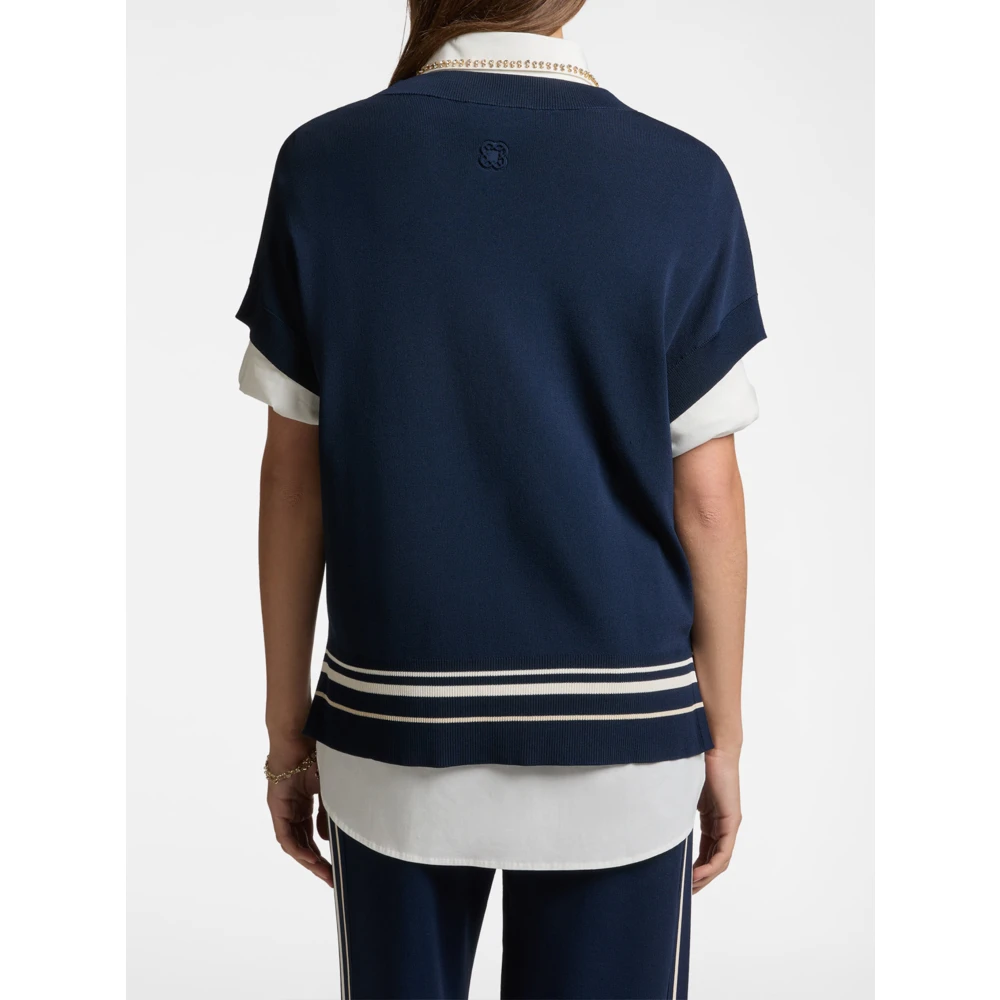 Elena Mirò Stijlvolle Maglia Top Blue Dames