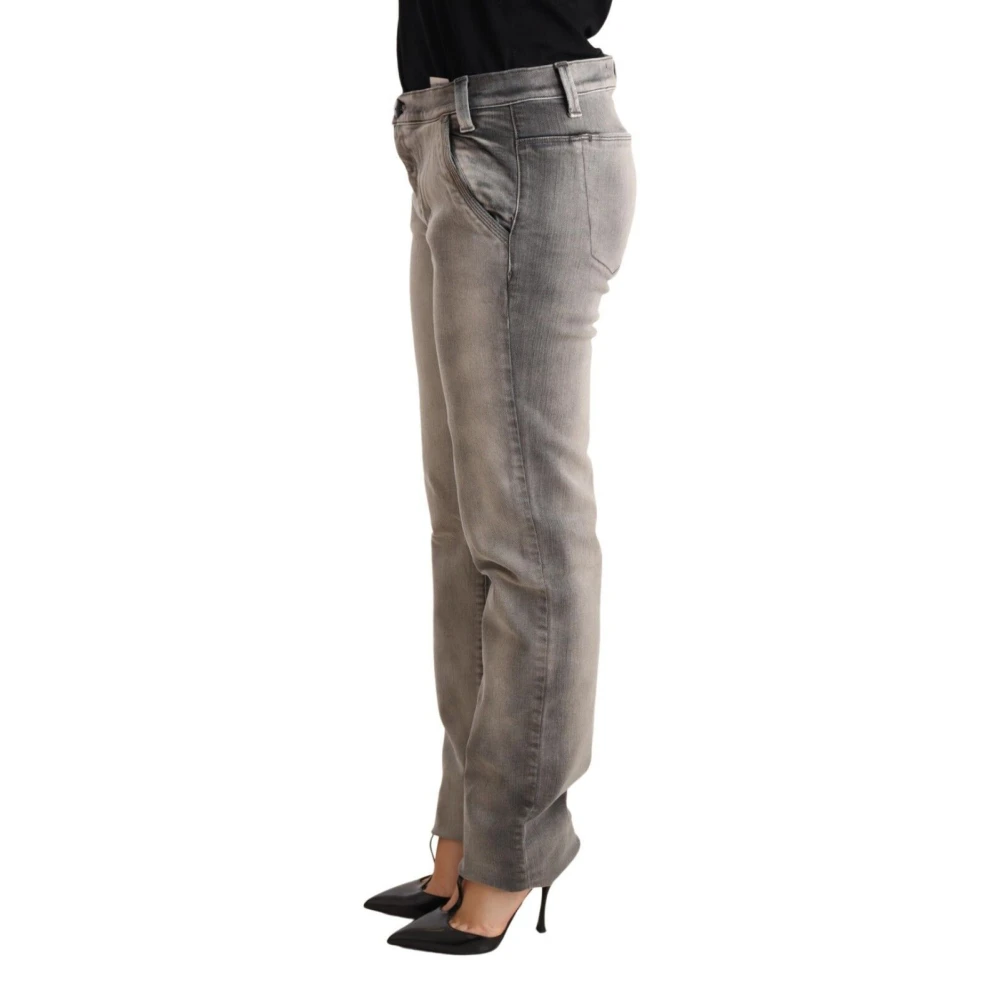 Ermanno Scervino Grijze Gewassen Lage Taille Skinny Jeans Gray Dames