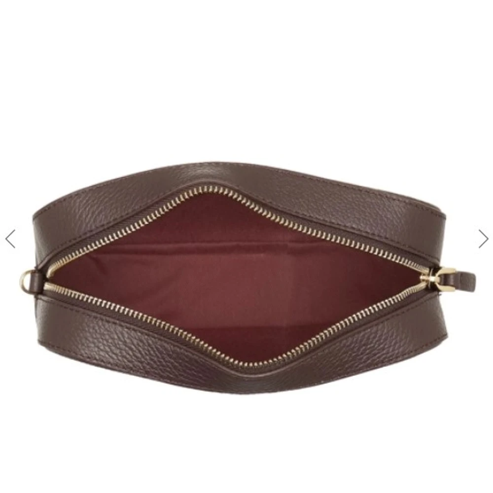 Coccinelle Schoudertas van generfd leer met logolint Brown Dames
