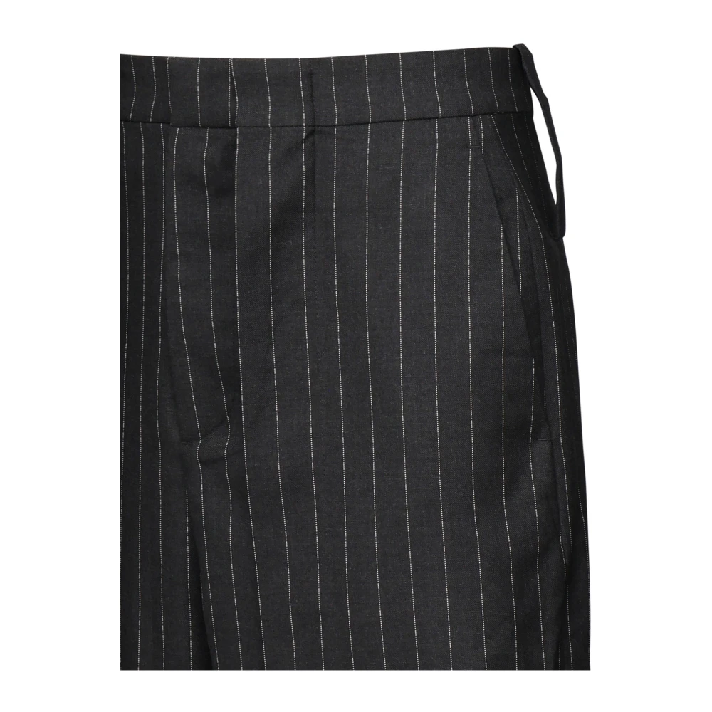 JW Anderson Grijze Geplooide Shorts met Ankerlogo Black Heren