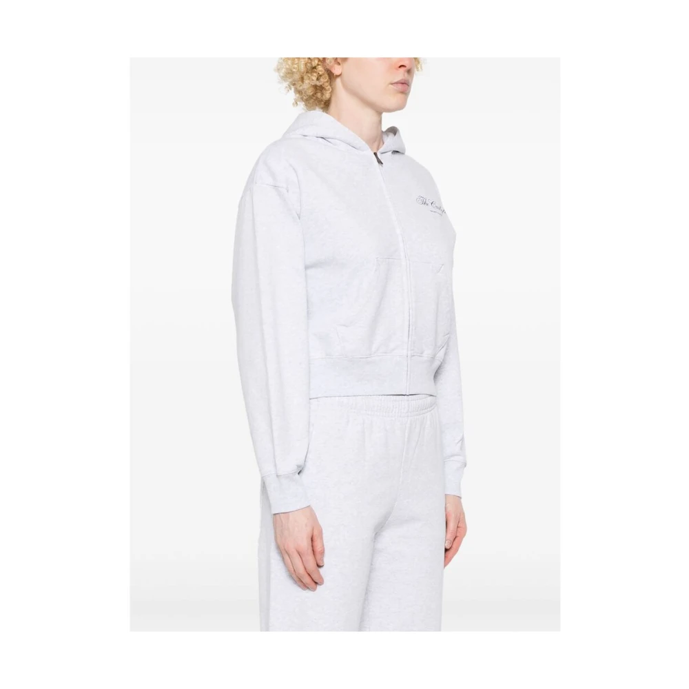 Sporty & Rich Grijze Sweatshirt met Rits en Logo Gray Dames