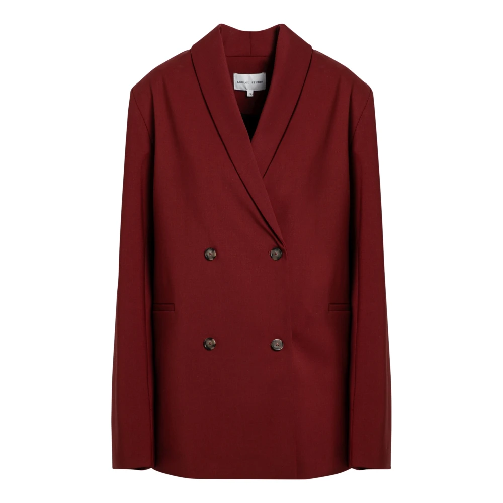 Loulou Studio Dubbelborst Jas Red Dames