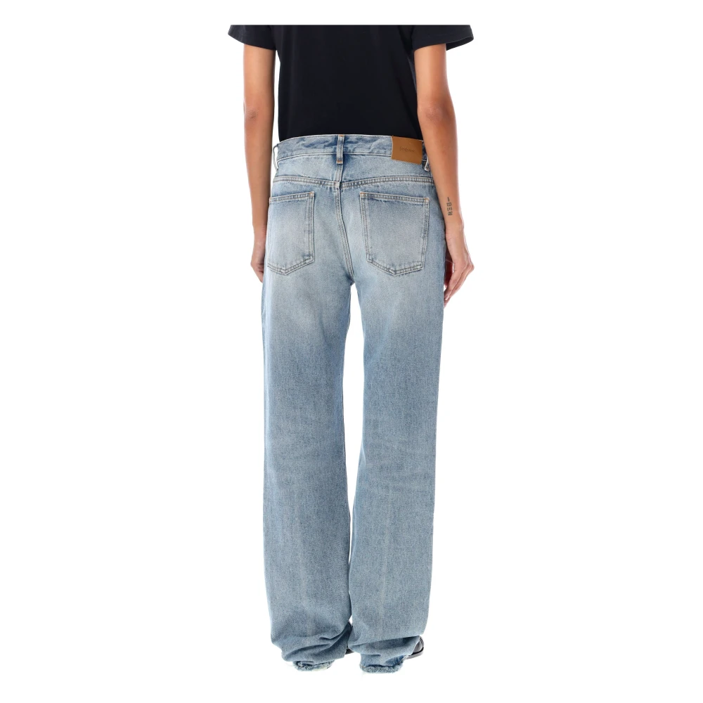 Saint Laurent Wide-Leg Denim Jeans Blue Dames