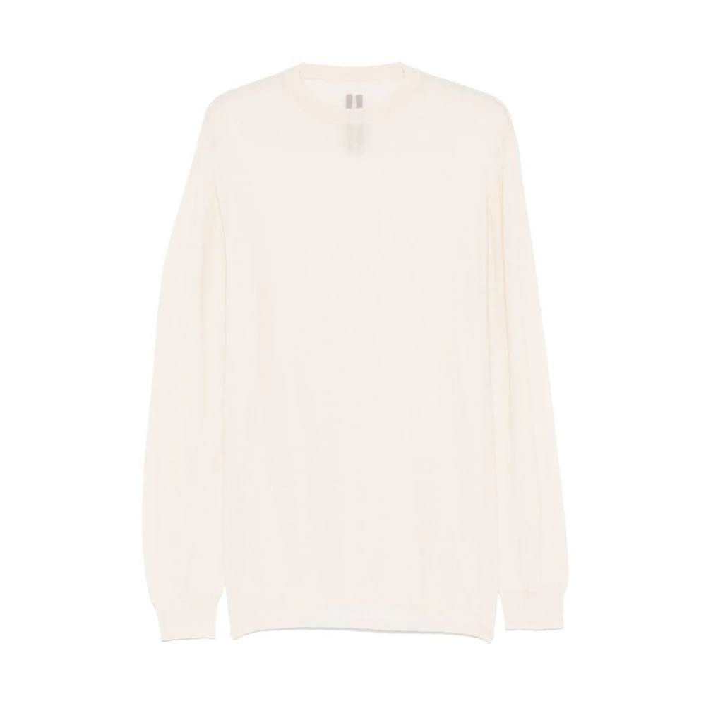 Rick Owens Trui met ronde hals en ribdetails White Heren
