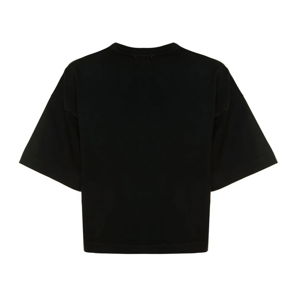 Autry Zwart Katoenen Logo T-shirt Korte Mouw Black Dames