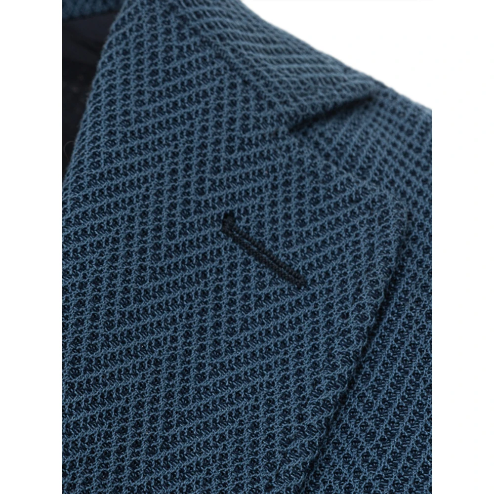 Brioni Gestructureerde Herringbone Jas Blue Heren