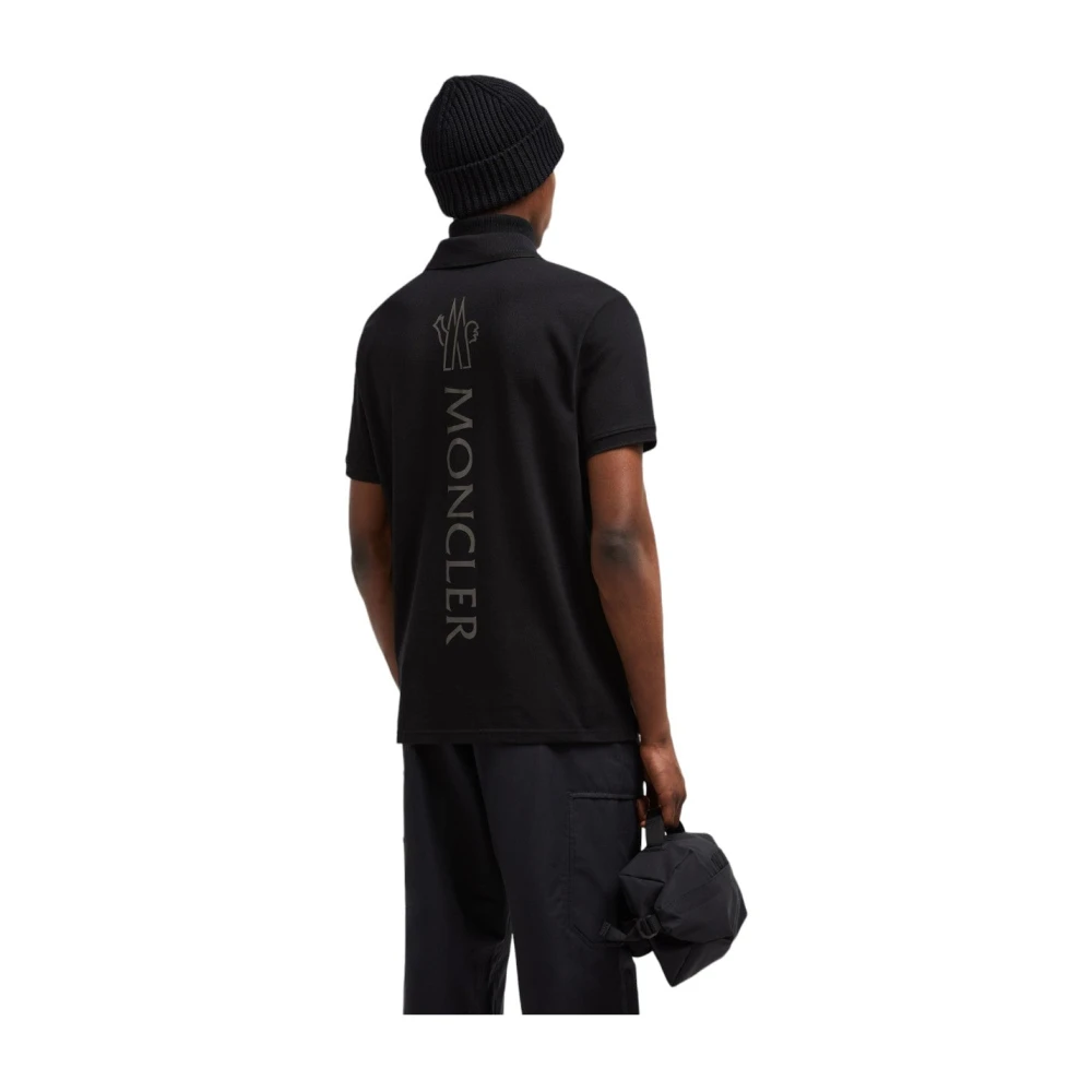 Moncler Logo Polo Shirt in Zwart Black Heren