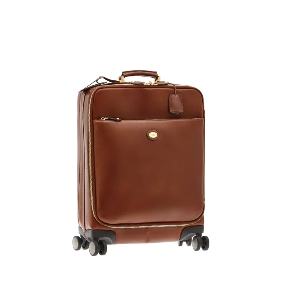 The Bridge Bruin Leren Koffer Spinner Trolley Brown Unisex