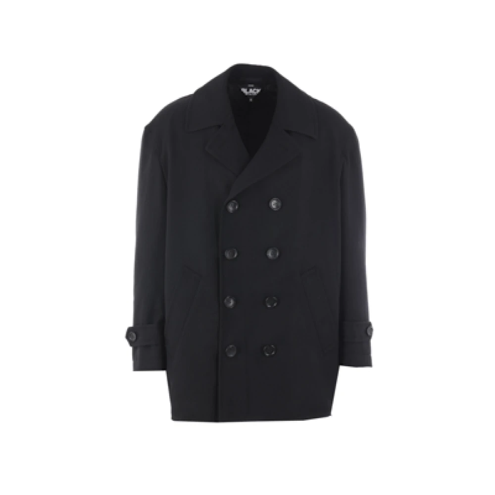 Comme des Garçons Dubbelzijdige gewatteerde wollen jas Black Heren