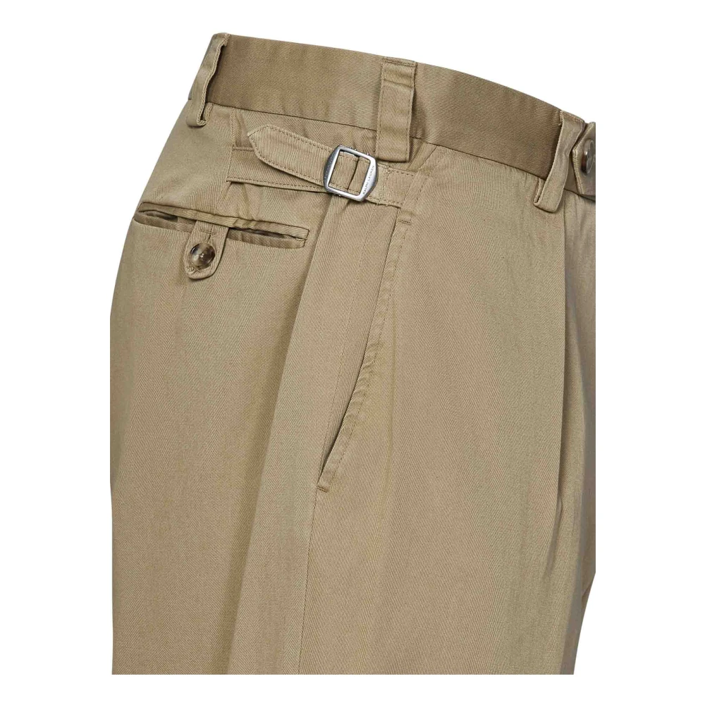 Ralph Lauren Beige Katoenen Twill Broek Straight-Cut Beige Heren