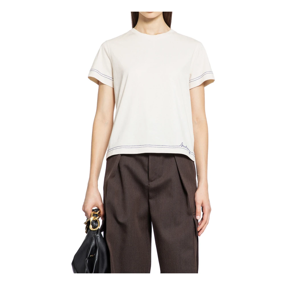 Burberry Handtekening Logo Korte Mouw Regular Fit White Dames