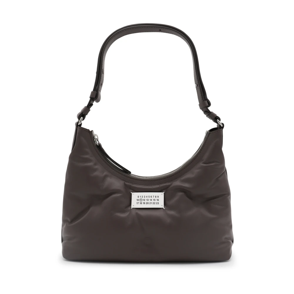 Maison Margiela Donkergrijze Leren Hobo Schoudertas Gray Dames