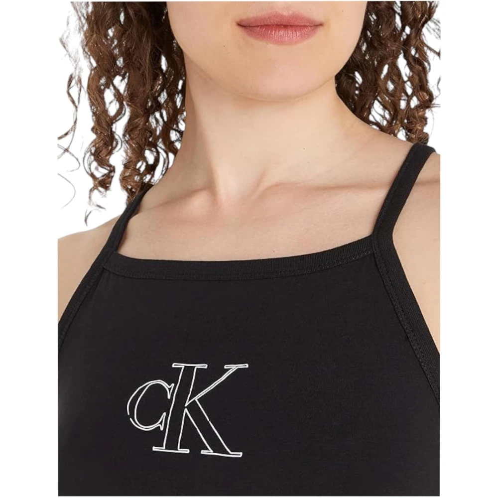 Calvin Klein Getekende Jurk voor Vrouwen Black Dames
