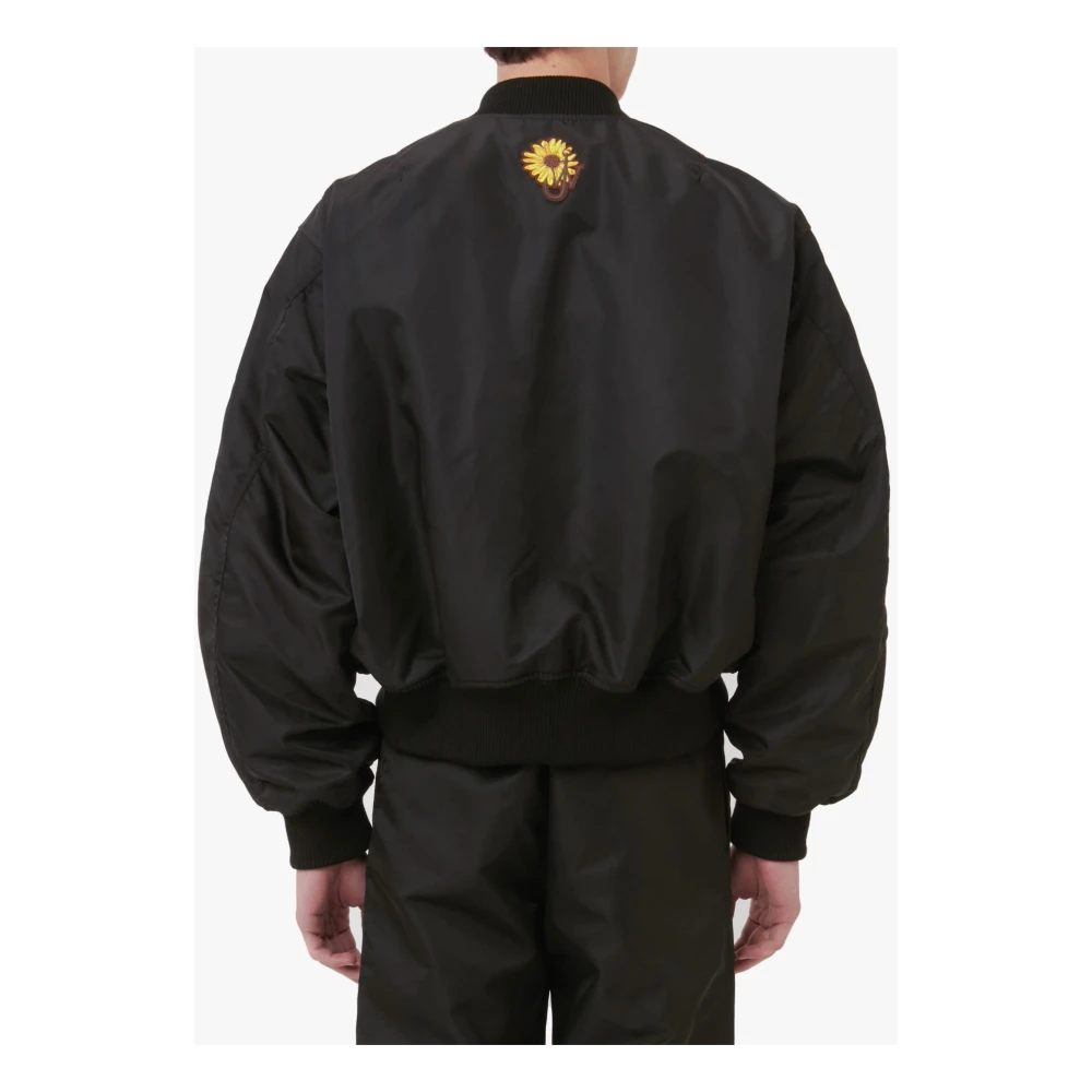 JW Anderson Zwarte Bomberjack met Gebogen Zoom Black Dames