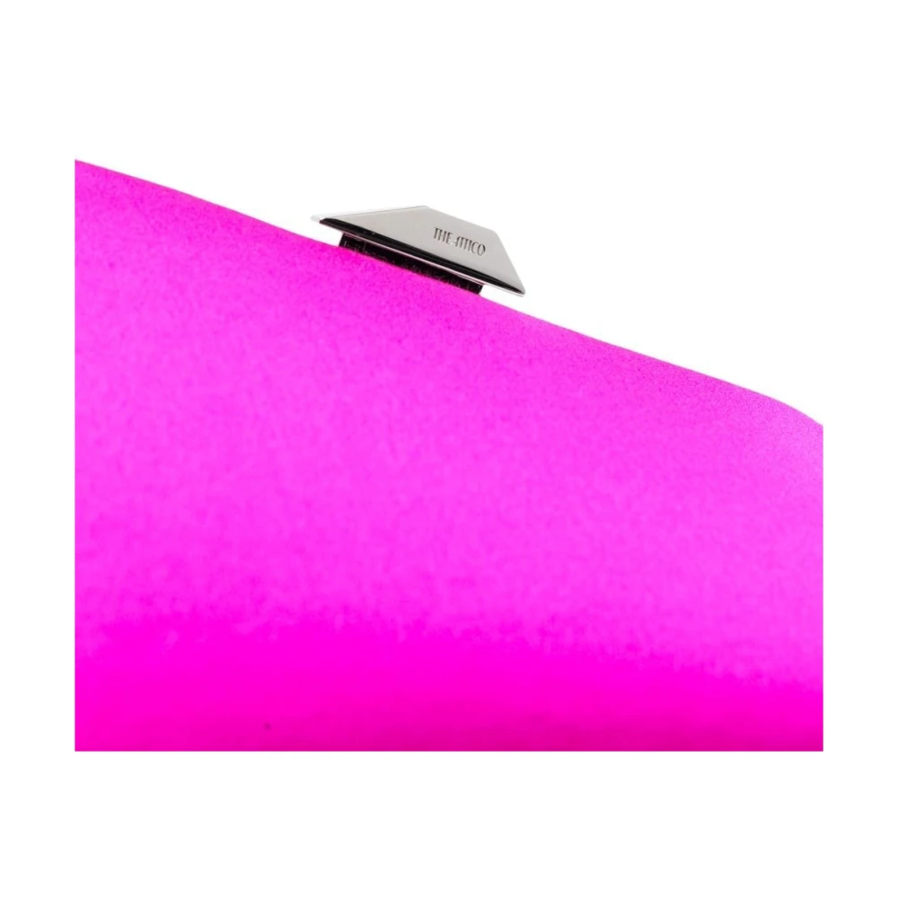The Attico Logo-Print Clutch Tas in Fuchsia Roze Pink Dames
