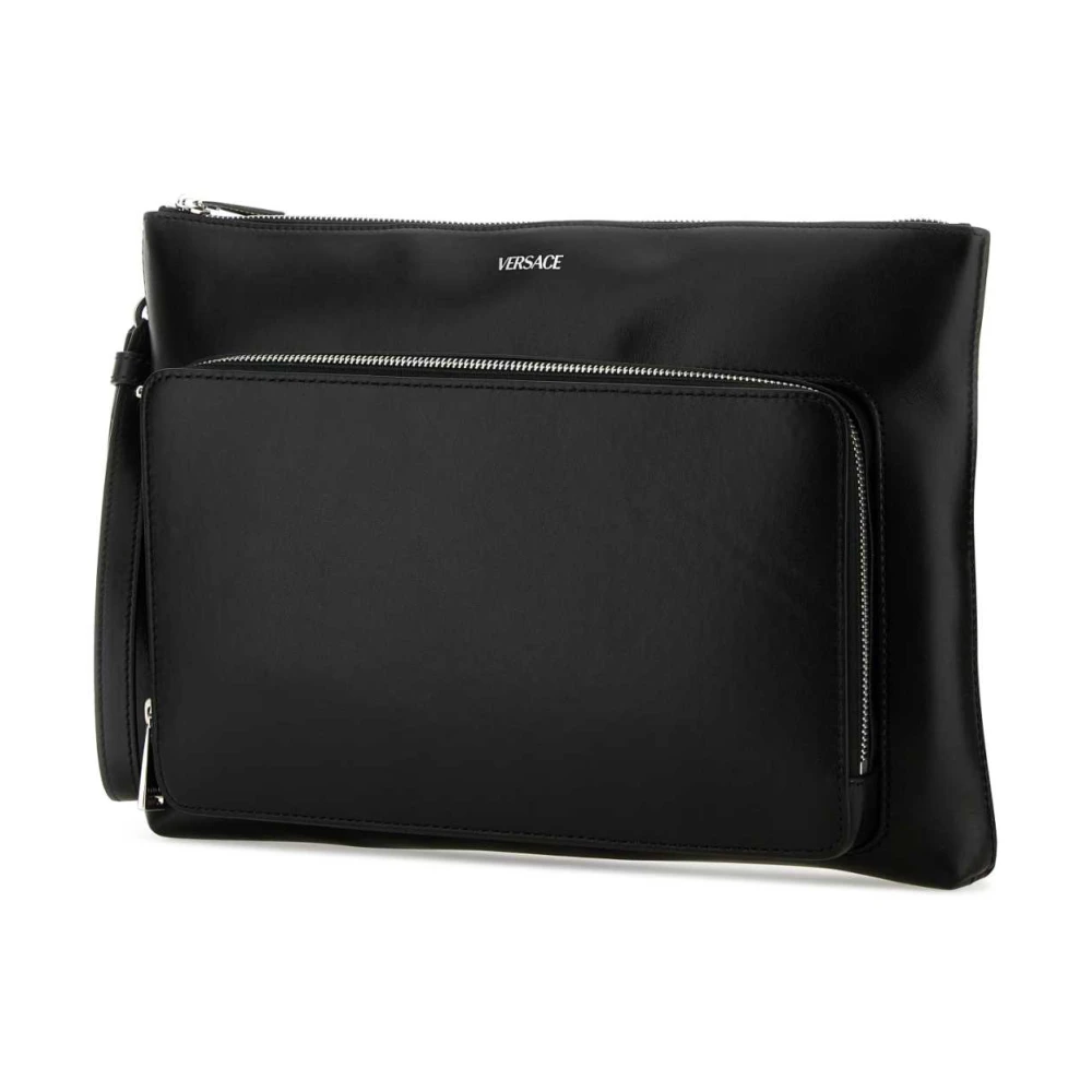 Versace Cargo Clutch in zwart leer Black Heren