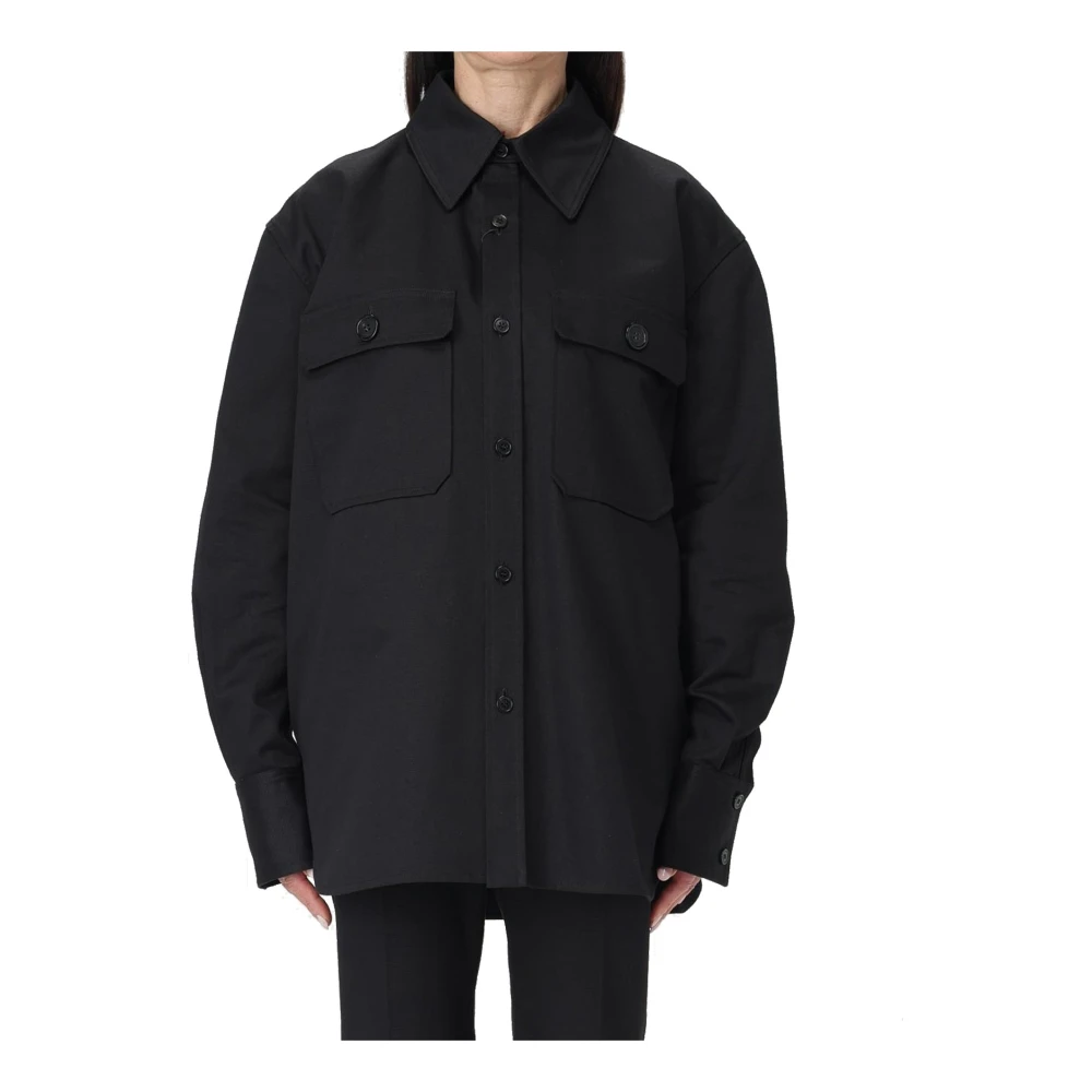 Saint Laurent Zwarte Katoenen Overhemd Elegante Chic Stijl Black Dames
