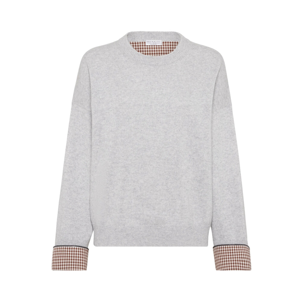 トップス BRUNELLO CUCINELLI Shiny Loop poplin shirt with pussybow - BRUNELLO CUCINELLI