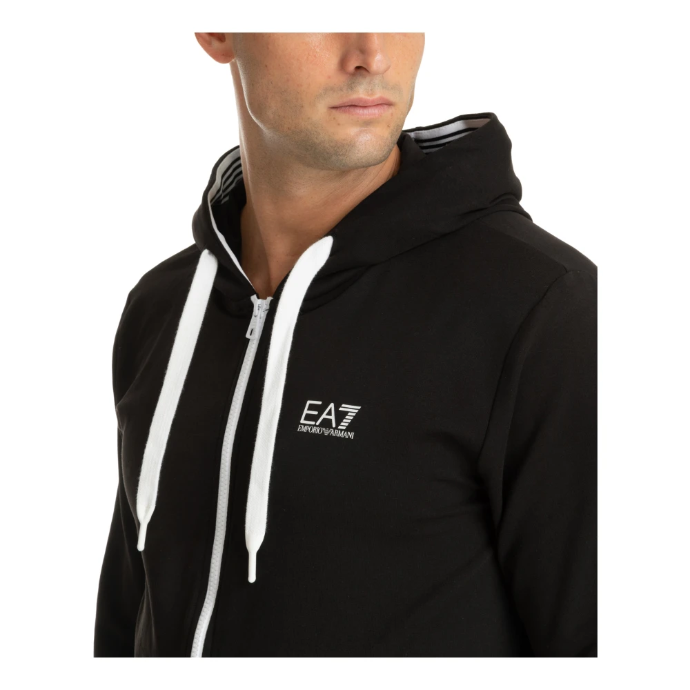 Emporio Armani EA7 Effen Tracksuit met Capuchon en Logo Black Heren