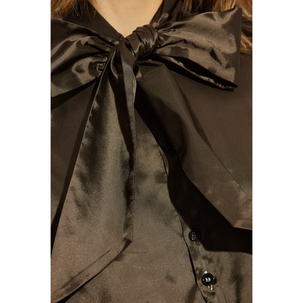 MM6 Maison Margiela Twist Bow Blouse Brown Dames