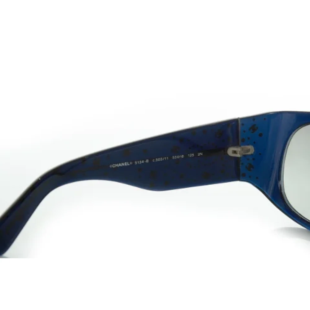 Chanel Vintage Pre-owned Fabric sunglasses Blue Dames