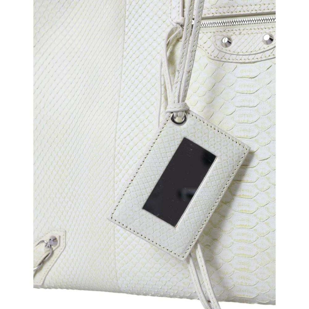 Balenciaga Elegante Python Leren Tote Tas White Dames