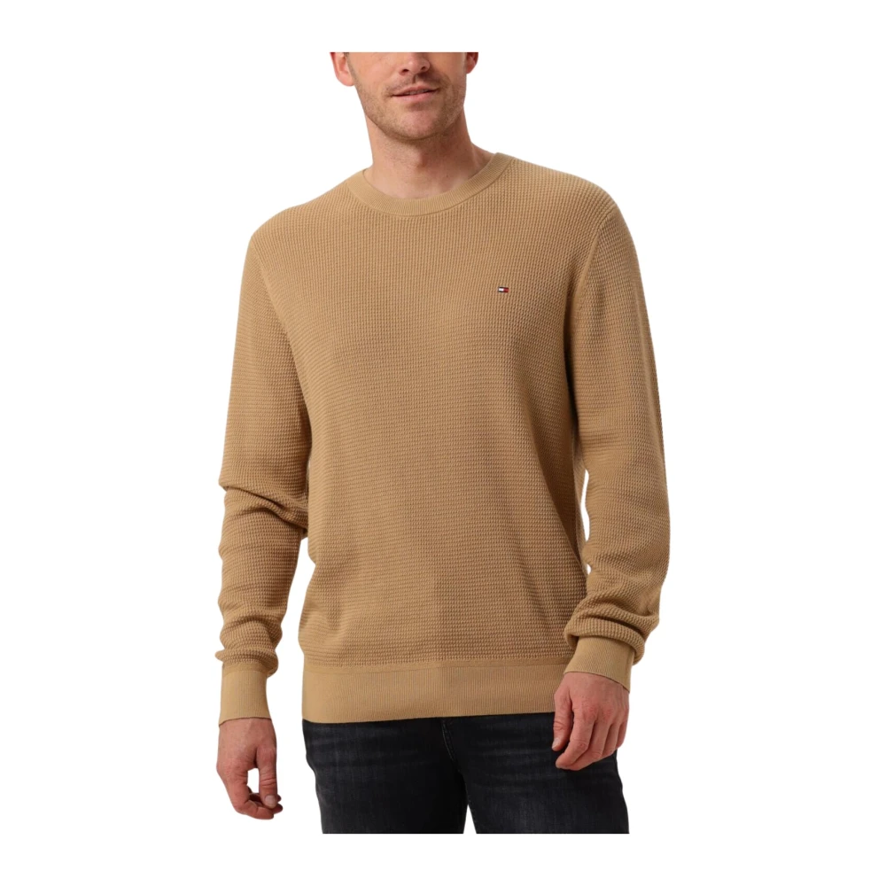 Tommy Hilfiger Khaki Refined Structure Sweater Beige Heren