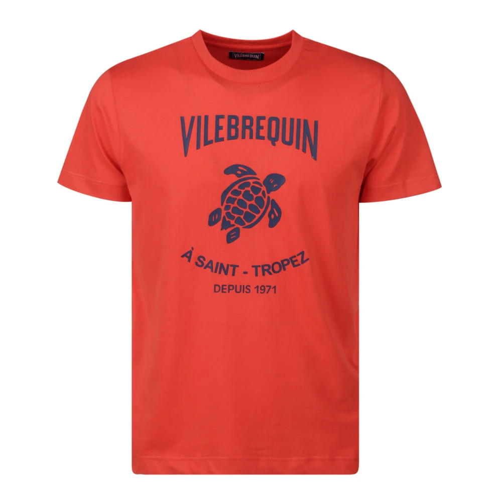 Vilebrequin Bedrukt Katoenen Ronde Hals T-Shirt Red Heren