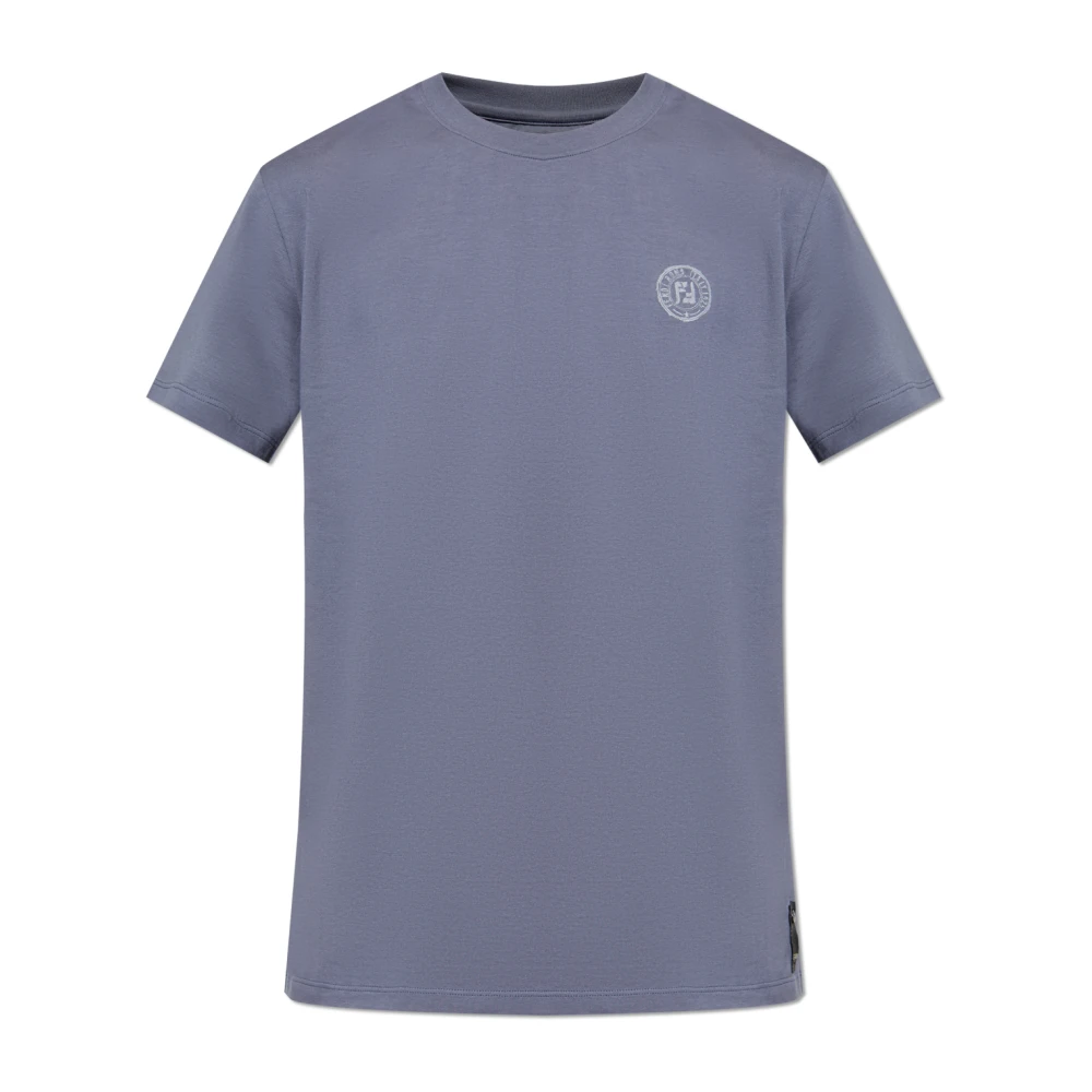 Fendi Men's Blue T-Shirts, S, Logo T-Shirt