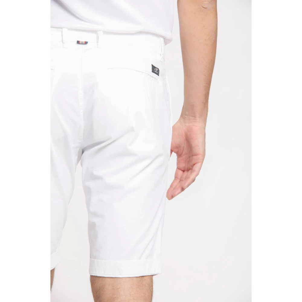 Mason's Stretch Gabardine Bermuda Shorts voor Heren White Heren