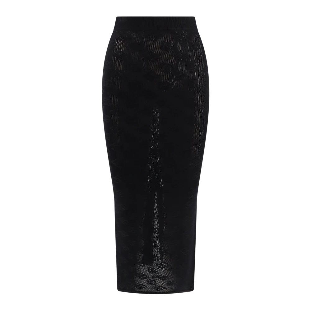 Dolce & Gabbana Zwarte rok met hoge taille en split aan de achterkant Black Dames