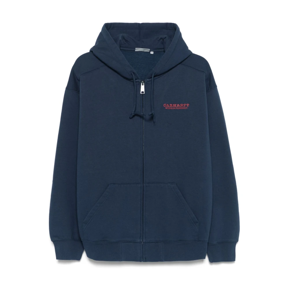 Carhartt WIP Blauwe Sweater met Rits en Logo Blue Heren